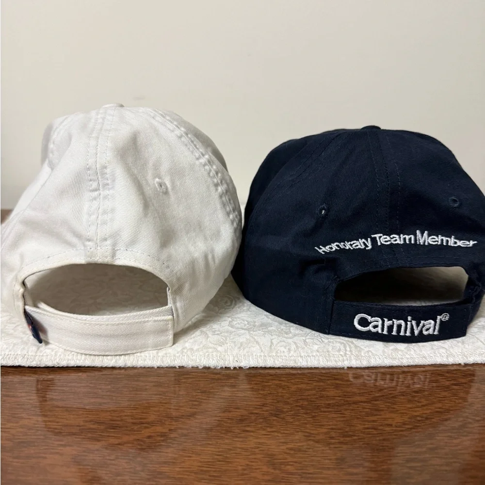 Set of 2 Carnival Cruise Line Baseball Hats Caps Behind The Fun Tour Unisex